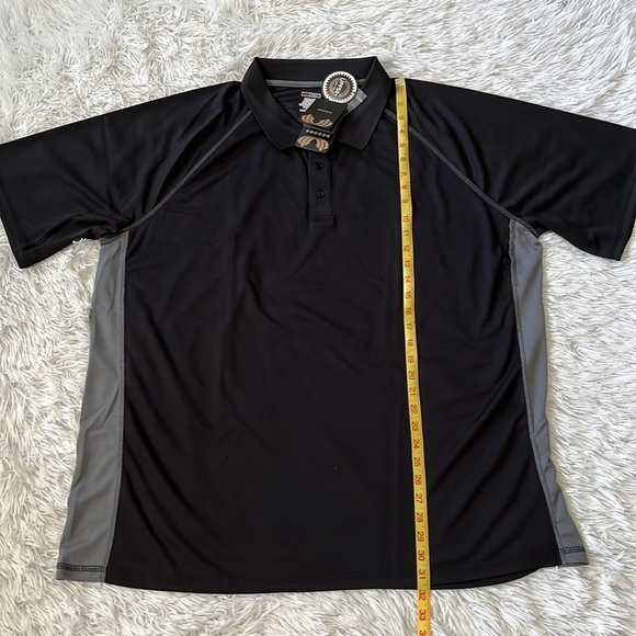 MOHEEN 12129 MENS LIGHTWEIGHT SHORT SLEEVE COOL DRI POLO TOP BLACK/GRAY SIDE 3XL - Picture 7 of 9